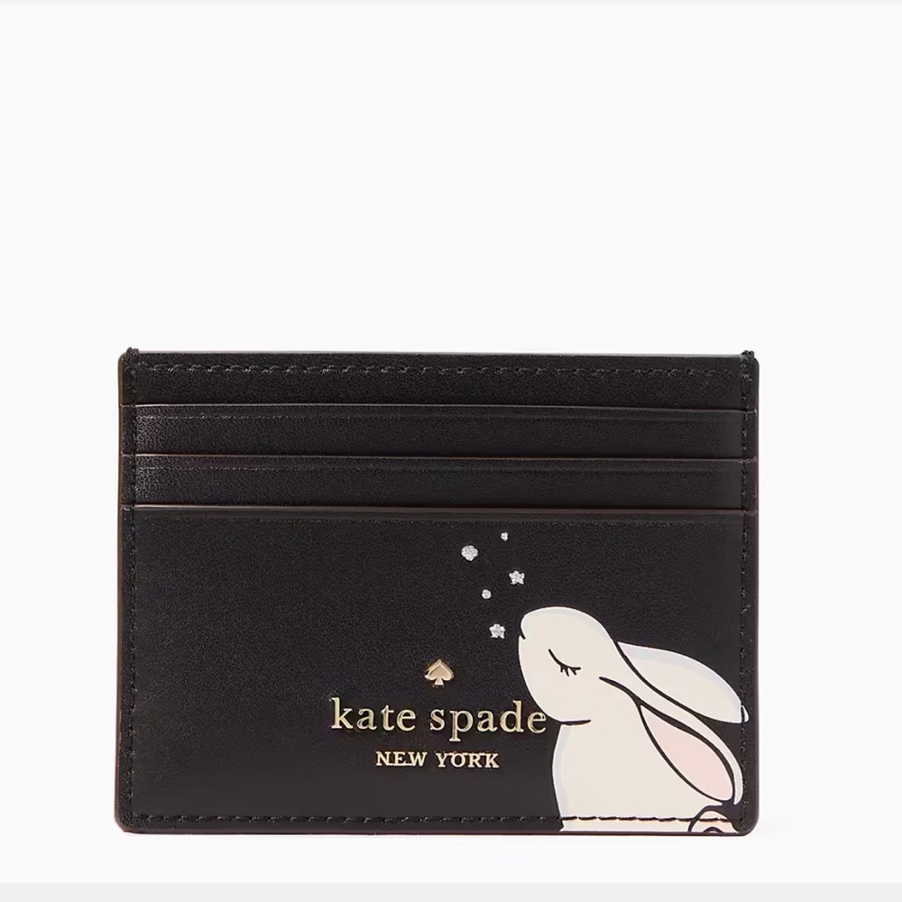 Kate Spade Bunbun Bunny Small Slim Card Holder Wallet

COLOR:
Black Multi
NWT - Picture 2 of 16
